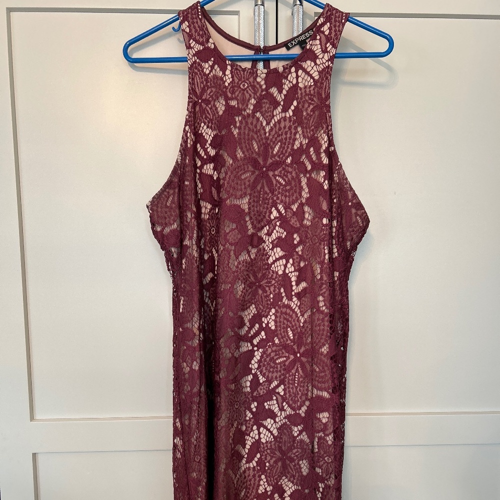 Express lace sheath dress